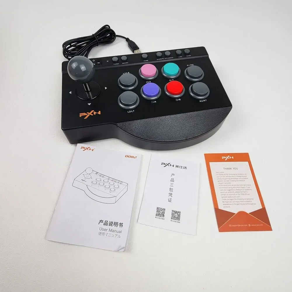 PXN 0082 USB Arcade Fight Stick Xbox PS4 PS3 Switch PC Turbo Macro